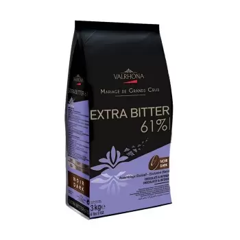 Valrhona Blended Origin Grand Cru Chocolate Extra Bitter 61.5% cocoa 33.5% sugar 38% fat content - 3Kg  - Feves