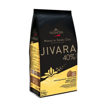 Valrhona Blended Origin Grand Cru Chocolate  Jivara  41% cocoa  33% sugar 41.3% fat content 23.5% whole milk - 3Kg  - Feves