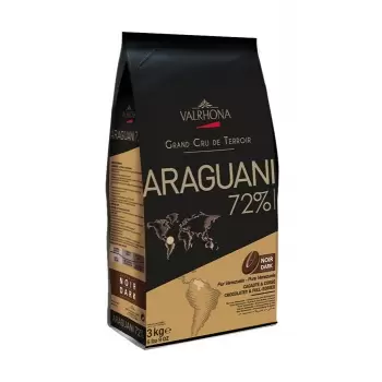 Valrhona 4656 Valrhona Single Origin Grand Cru Chocolate Araguani 72% cocoa 27.5% sugar 44.1% fat content - 3Kg - Feves Dark ...
