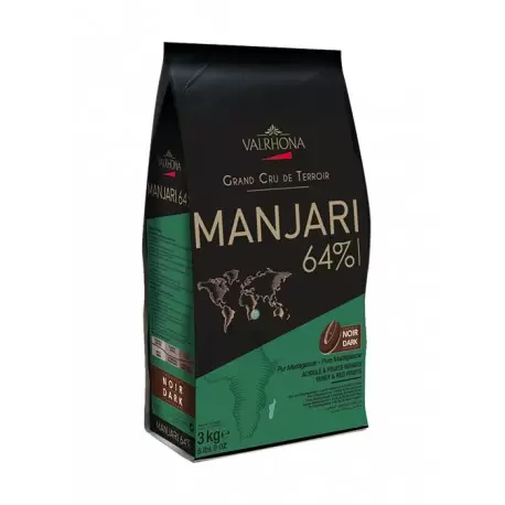 Valrhona 4655 Valrhona Single Origin Grand Cru Chocolate Manjari 64% cocoa 35% sugar 39.4% fat content - 3Kg - Feves Dark cho...
