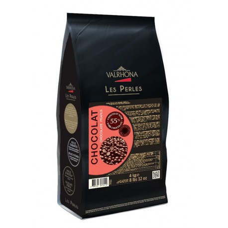 Valrhona 4341 Valrhona Baking Pearls 55% Dark Chocolate - 4Kg Bag Chocolate Crispies