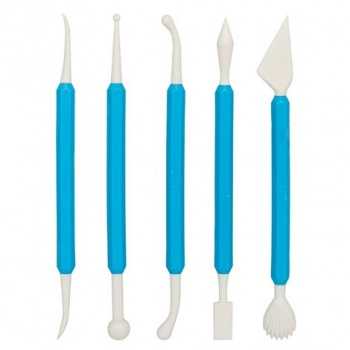 Ateco 4212 Ateco 5 Piece/10 Shape Sculpturing Tool Set Sugarpaste Modeling tools