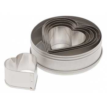 Ateco 7804 Ateco Plain Heart Stainless Steel Cookie Cutter Set - 6pcs Stainless Steel Cookie Cutters