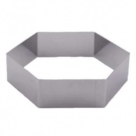 Fat Daddio's RHX-3127 Pastry Rings Hexagon Stainless Steel 10" x 2" Shapped Cake Rings