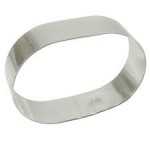 Fat Daddio's ROV-3066 Pastry Rings Oval Stainless Steel 9" x 6 3/8" x 2" Shapped Cake Rings