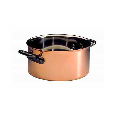 Bourgeat 367124 Matfer Bourgeat Copper Casserole With Lid 9 1/2" Bourgeat Copper Cookware