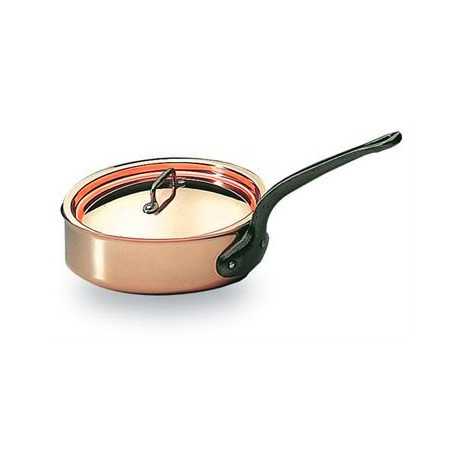 Bourgeat 372120 Matfer Bourgeat Copper Saute Pan With Lid 7 7/8" Bourgeat Copper Cookware