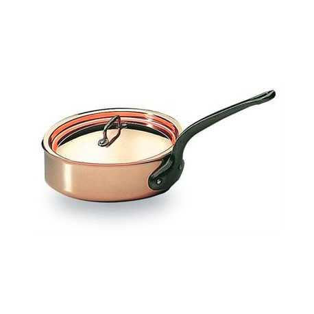 Bourgeat 372124 Matfer Bourgeat Copper Saute Pan With Lid 9 3/8" Bourgeat Copper Cookware