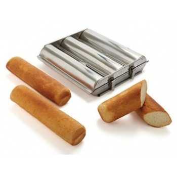 Matfer Bourgeat 341712 Matfer Bourgeat Triple Round Bread Mold 2 3/4" Baguette and Tuiles Pan