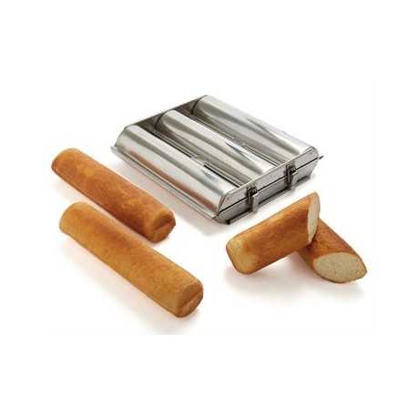 Matfer Bourgeat 341713 Matfer Bourgeat Triple Round Bread Mold 1 3/4" Baguette and Tuiles Pan