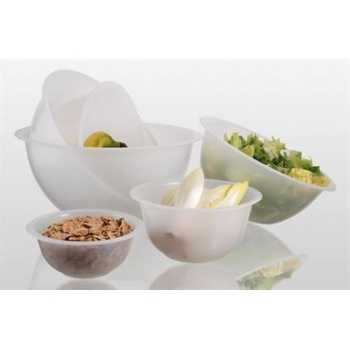 Matfer Bourgeat 116451 Matfer Bourgeat White Polypropylene Hemispherical Bowl 7 1/2'' - 1 Liter Mixing Bowls