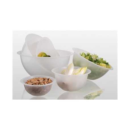 Matfer Bourgeat 116451 Matfer Bourgeat White Polypropylene Hemispherical Bowl 7 1/2'' - 1 Liter Mixing Bowls