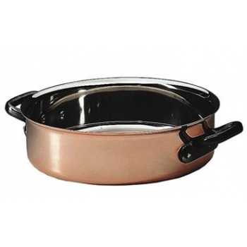 Bourgeat 374024 Matfer Bourgeat Copper Saute Pan Brazier Without Lid 9 1/2" Bourgeat Copper Cookware