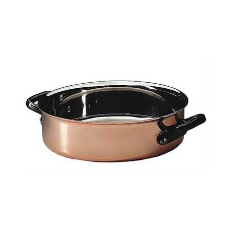 Bourgeat 374024 Matfer Bourgeat Copper Saute Pan Brazier Without Lid 9 1/2" Bourgeat Copper Cookware