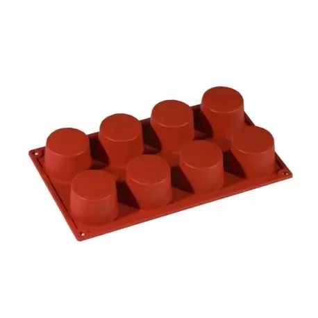 Pavoni FR017 Formaflex Silicone Mold - Cylinder Cupcake-8 Cavity Non-Stick Silicone Molds