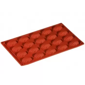 Pavoni FR026 Formaflex Silicone Mold - Mini Madeleine - 42x30x11 mm h 20 indents Non-Stick Silicone Molds