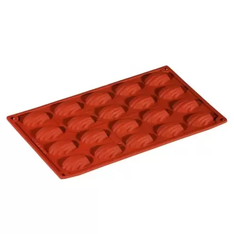 Pavoni FR026 Formaflex Silicone Mold - Mini Madeleine - 42x30x11 mm h 20 indents Non-Stick Silicone Molds