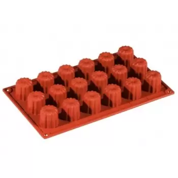 Pavoni FR037 Formaflex Silicone Mold - Mini Cannelle-18 Cavity Non-Stick Silicone Molds