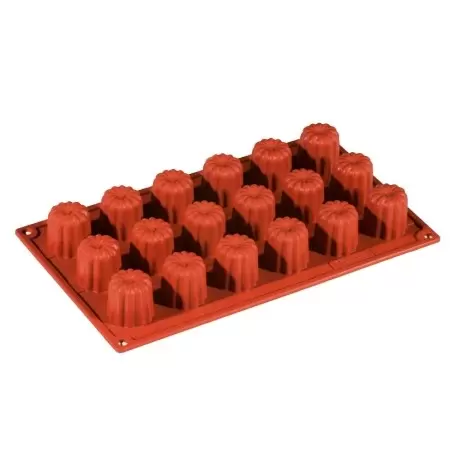 Pavoni FR037 Formaflex Silicone Mold - Mini Cannelle-18 Cavity Non-Stick Silicone Molds