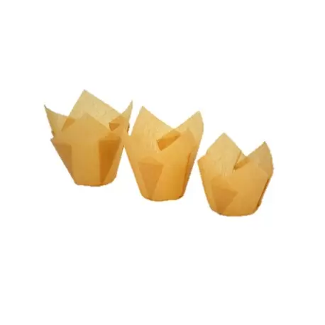 Novacart 160/50 Tulip Disposable Baking Cup Large Muffins - Natural - 2''x 3 1/2 '' - 2000pcs Tulip Cupcake Liners