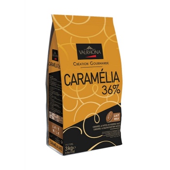 Valrhona 7098 Valrhona Gourmet Chocolate Caramélia 36% cocoa 34% sugar 38% fat content 20% whole milk - 3Kg - Feves Milk Choc...