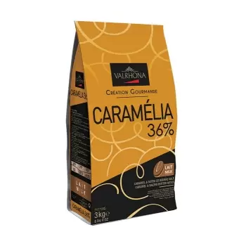 Valrhona Gourmet Chocolate Caramélia 36%  cocoa 34% sugar 38% fat content 20% whole milk - 3Kg  - Feves