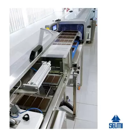 Selmi A-1400T Selmi Enrobing & Cooling Tunnel Line - Tun 800 Chocolate Enrobing Equipment Selmi A-1400T Selmi Enrobing & Cooling Tunnel Line - Tun 800 Chocolate Enrobing Equipment