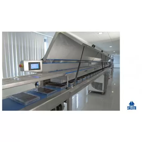 Selmi A-1400T Selmi Enrobing & Cooling Tunnel Line - Tun 800 Chocolate Enrobing Equipment Selmi A-1400T Selmi Enrobing & Cooling Tunnel Line - Tun 800 Chocolate Enrobing Equipment