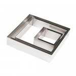 Paderno 47548-03 Stainless Steel 7 1/8'' Square Pastry Ring - 7.125 x 7.125 x 1.875 Mousse Rings - 1 3/4''' - 2'' High (45mm-...