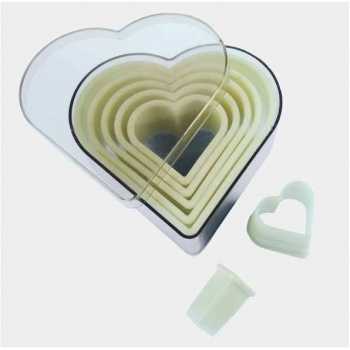 De Buyer 4301 De Buyer Plain Cookie Cutters Set «Heart» - 7pcs Polyglass Cookie Cutters