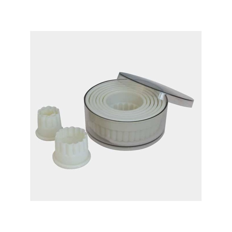 De Buyer 4307 De Buyer Round Fluted Cookie Cutters Set 9pcs