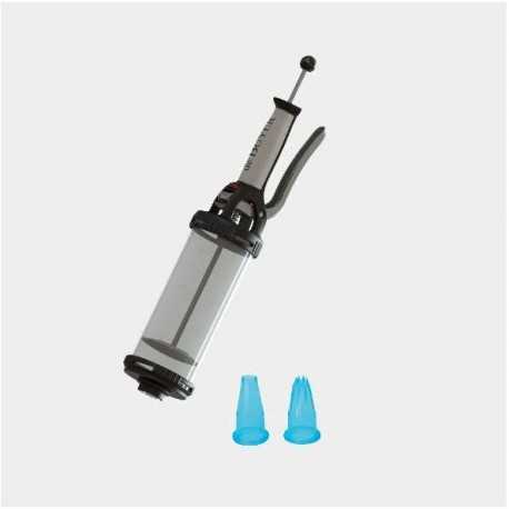 De Buyer 3358 De Buyer Pastry pressure piston LE TUBE and 2 nozzles - plain and star Non-Disposable Pastry Bags