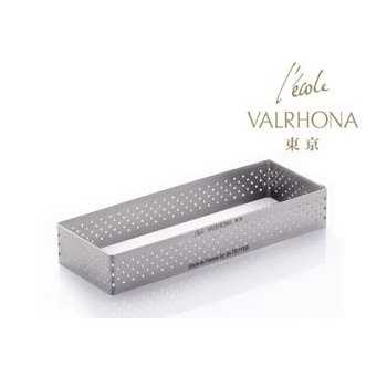 De Buyer 3099.3 De Buyer L'Ecole Valrhona Stainless Steel Perforated Tart Ring - 3/4'' High Rectangle 4 3/4''X1 1/2'' Finger ...