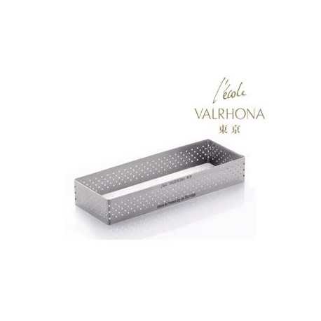 De Buyer 3099.3 De Buyer L'Ecole Valrhona Stainless Steel Perforated Tart Ring - 3/4'' High Rectangle 4 3/4''X1 1/2'' Finger ...