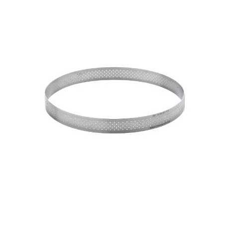 De Buyer 3099.08 De Buyer Stainless Steel Perforated Tart Ring - 3/4'' High Round Ø 8'' Round Tart Ring