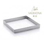 De Buyer L'Ecole Valrhona Stainless Steel Perforated Tart Ring - 3/4'' High Square L. 7 7/8''