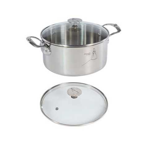 De Buyer 3427.24 De Buyer Stewpan Stainless Steel MILADY with glass lid ø 9'' - 5.7qt Milady Stainless Steel Cookware