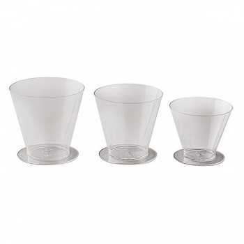 Martellato 48352-01 Small Disposable Verrine Glasses - 2.4 oz. -2.5'' x2.5'' x 2.125''- 100pcs Plastic Mini Cups and Bowls