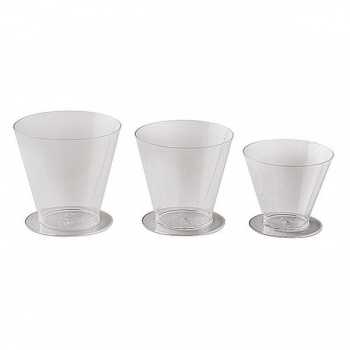 Martellato 48352-03 Small Disposable Verrine Glasses - 5.1 oz. -3'' x 3'' x 2.8'' - 100pcs Plastic Mini Cups and Bowls