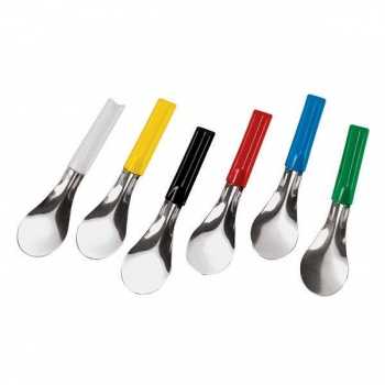 Paderno 41475-01 Stainless Steel Ice Cream Spatula -Yellow - 10" Portion Spoons