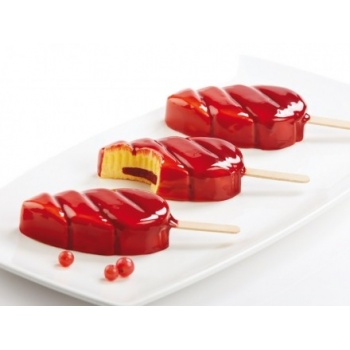 Pavoni PL01 Pavogel Hinged Silicone Ice Cream Stick Mold Malibu - 3 Cavity Ice Cream Molds