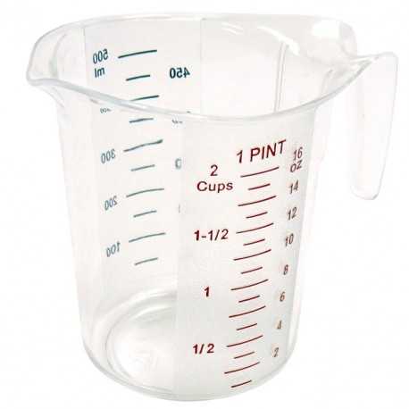 Winco PCMP-50 Winco Polycarbonate Measuring Cup - 1 Pint Measuring Cups and Spoons