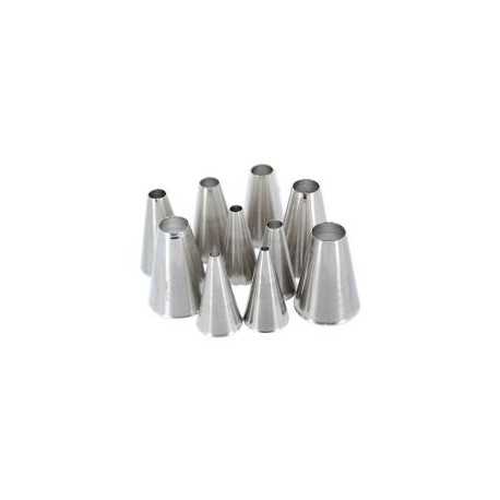 Ateco 810 Ateco 10-Piece Plain Tube Set - Stainless Steel Pastry Tips Sets