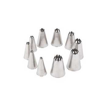 Ateco 850 Ateco 10-Piece Closed Star Tube Set - Stainless Steel Pastry Tips Sets