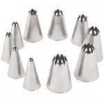 Ateco 10-Piece Closed Star Tube Set - Stainless Steel