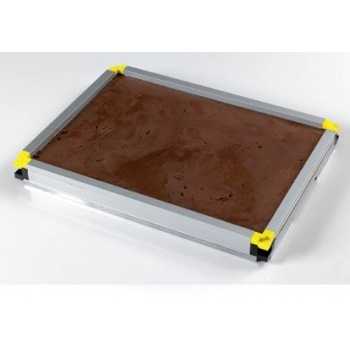 Matfer Bourgeat 370100 Matfer Bourgeat Stackable Mousse Frame Set ( Sheet and 3 Frames Set) 24''x16'' Chocolate Ganache Frames