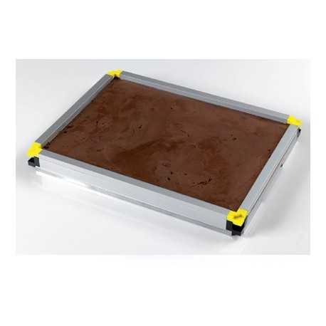 Matfer Bourgeat 370100 Matfer Bourgeat Stackable Mousse Frame Set ( Sheet and 3 Frames Set) 24''x16'' Chocolate Ganache Frames