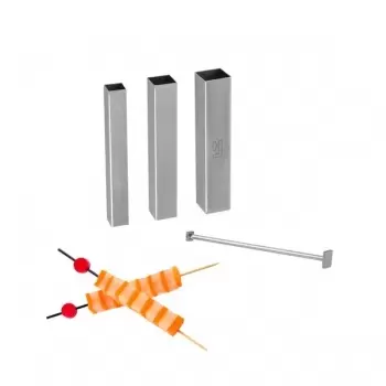 Louis Tellier 1207 Food Designer Stainless Steel Set of 3 Square Cutters + 1 Two Sided pusher Stainless Steel Cookie Cutters
