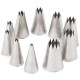 Ateco 830 Ateco 10-Piece Star Tube Set - Stainless Steel Pastry Tips Sets