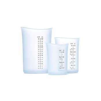 iSi B253   00 iSi Silicone Flexible Measuring Cup - Set of 3 (1 c., 2 c., 4 c.) Clear Measuring Cups and Spoons